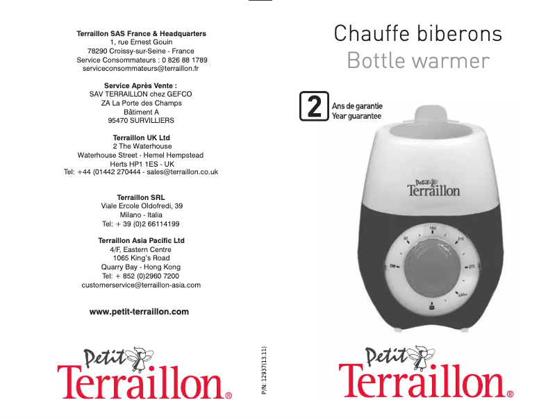 Page 1 de la notice Manuel utilisateur Terraillon Style PRC43208VI