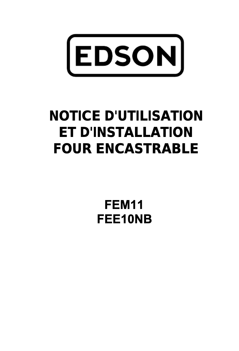 Page n°1 - Manuel utilisateur Edson FEM11