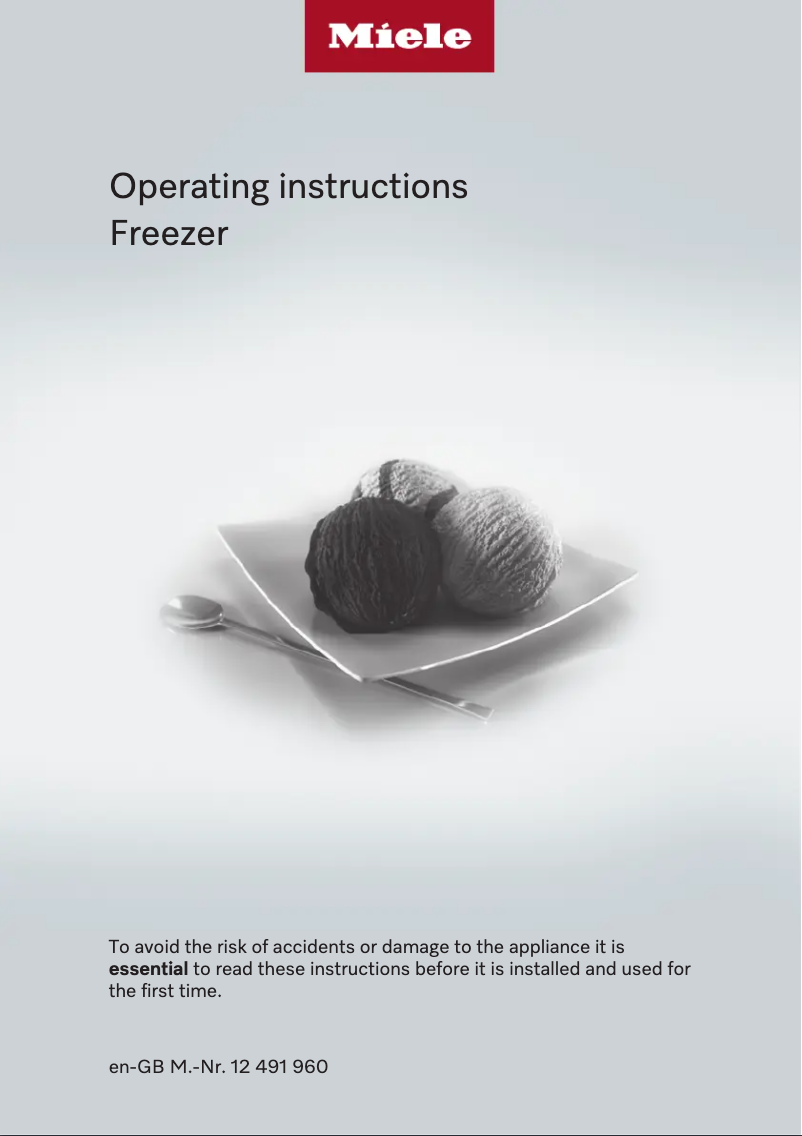 Page n°1 - Mode d'emploi Miele FNS 7740 D
