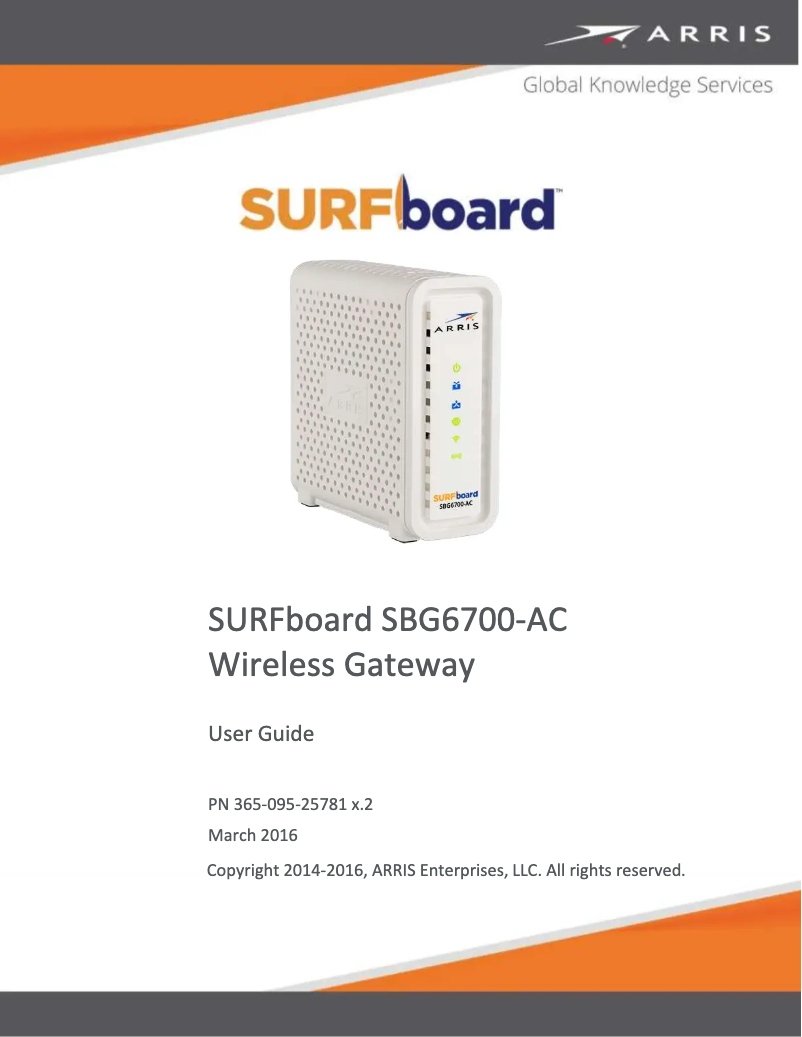 Page 1 of the manual User Manual Arris SURFboard SBG6700-AC