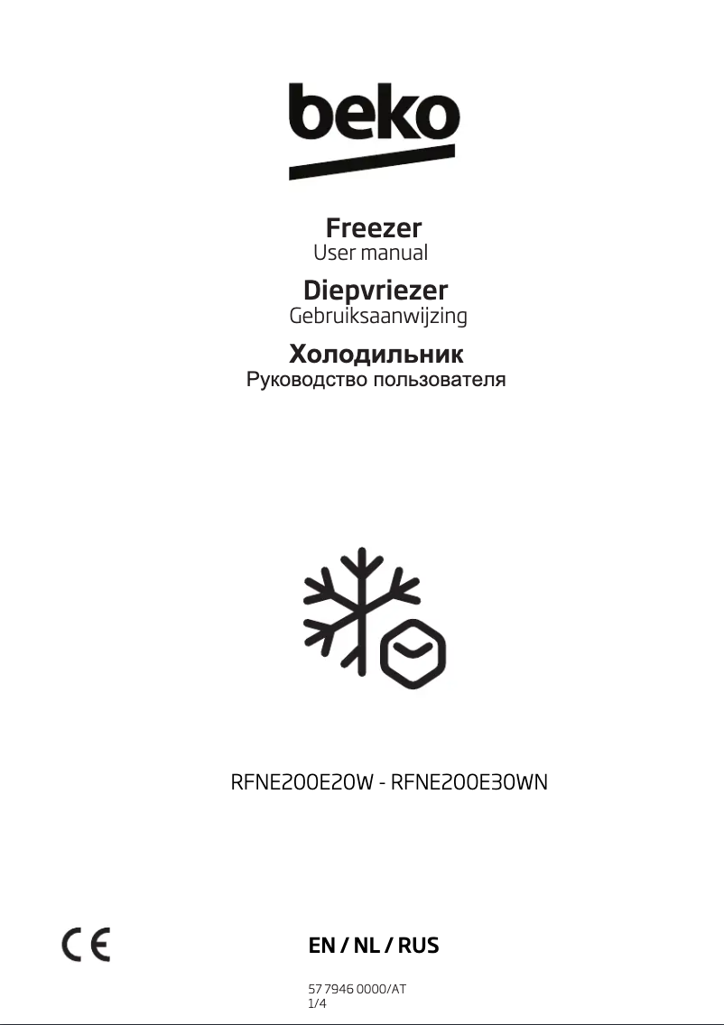 Page 1 de la notice Manuel utilisateur Beko RFNE200E30WN