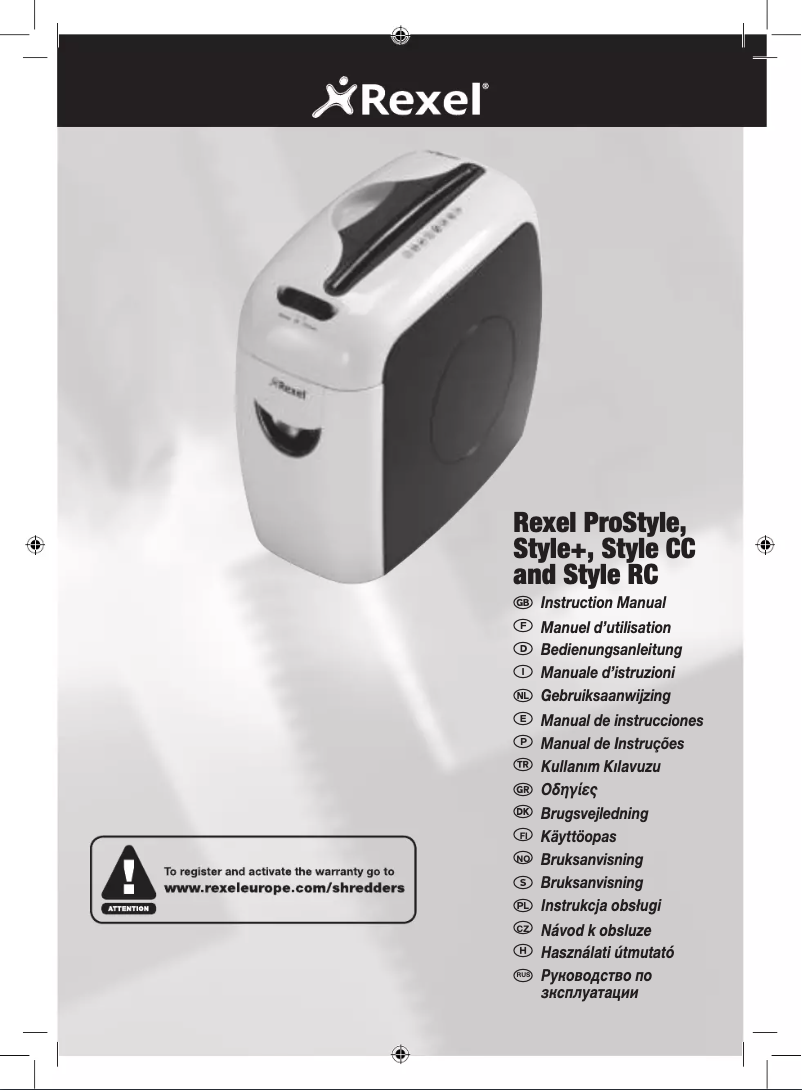 Page n°1 - Manuel utilisateur Rexel Prostyle