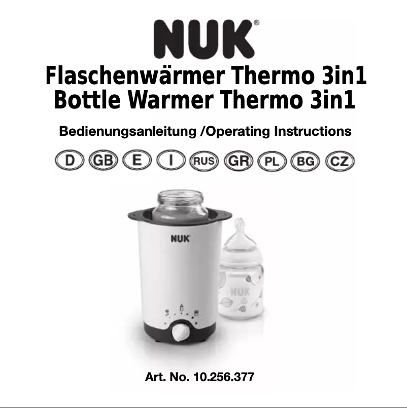 Page n°1 - Manuel utilisateur NUK Thermo 3in1
