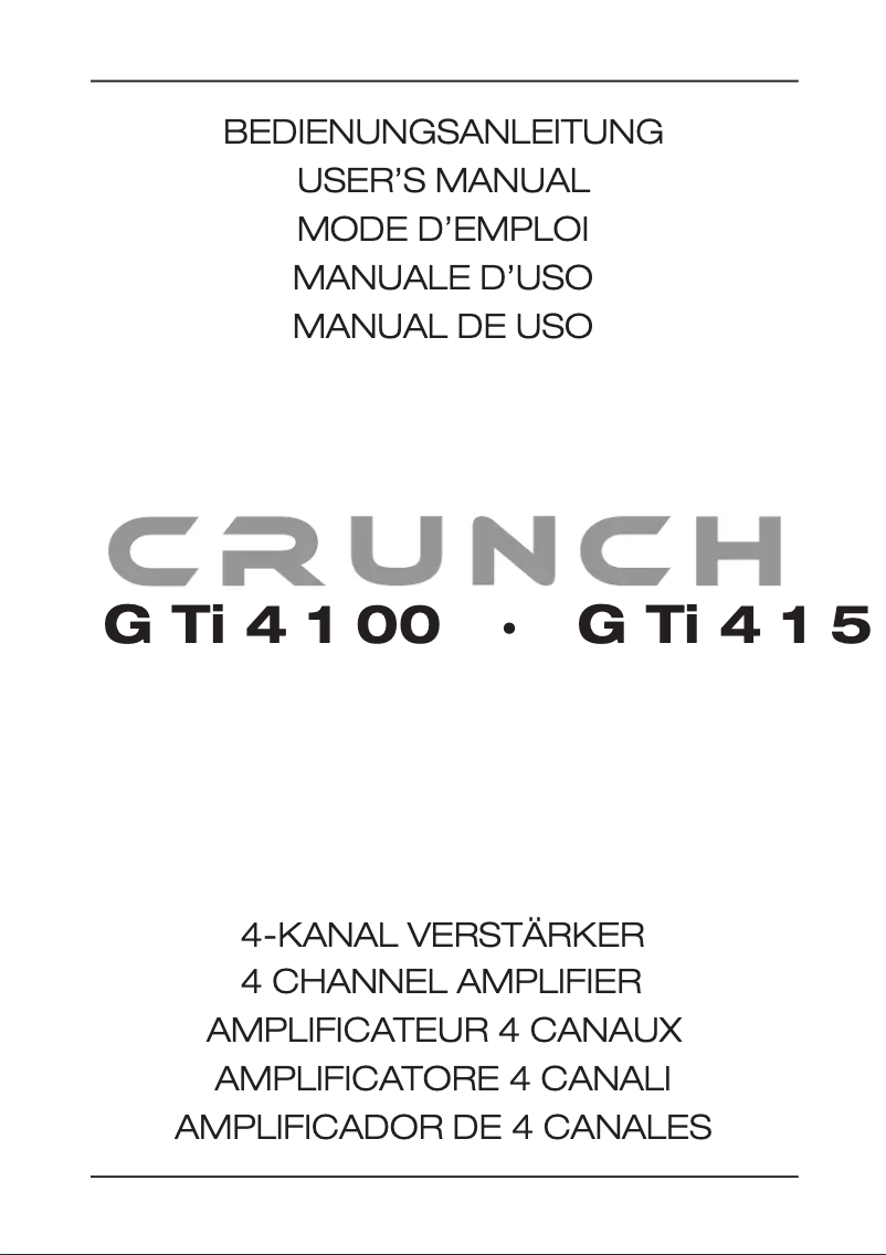 Image de la première page du manuel de l'appareil GTi4100