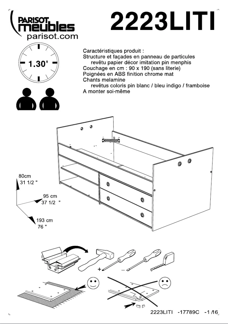 Página 1 del manual Manual de usuario Parisot Smoozy 2223LITI
