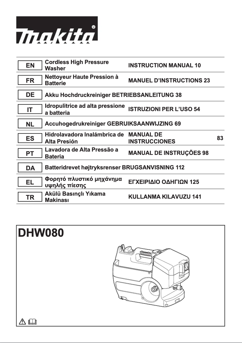 Page n°1 - Manuel utilisateur Makita DHW080