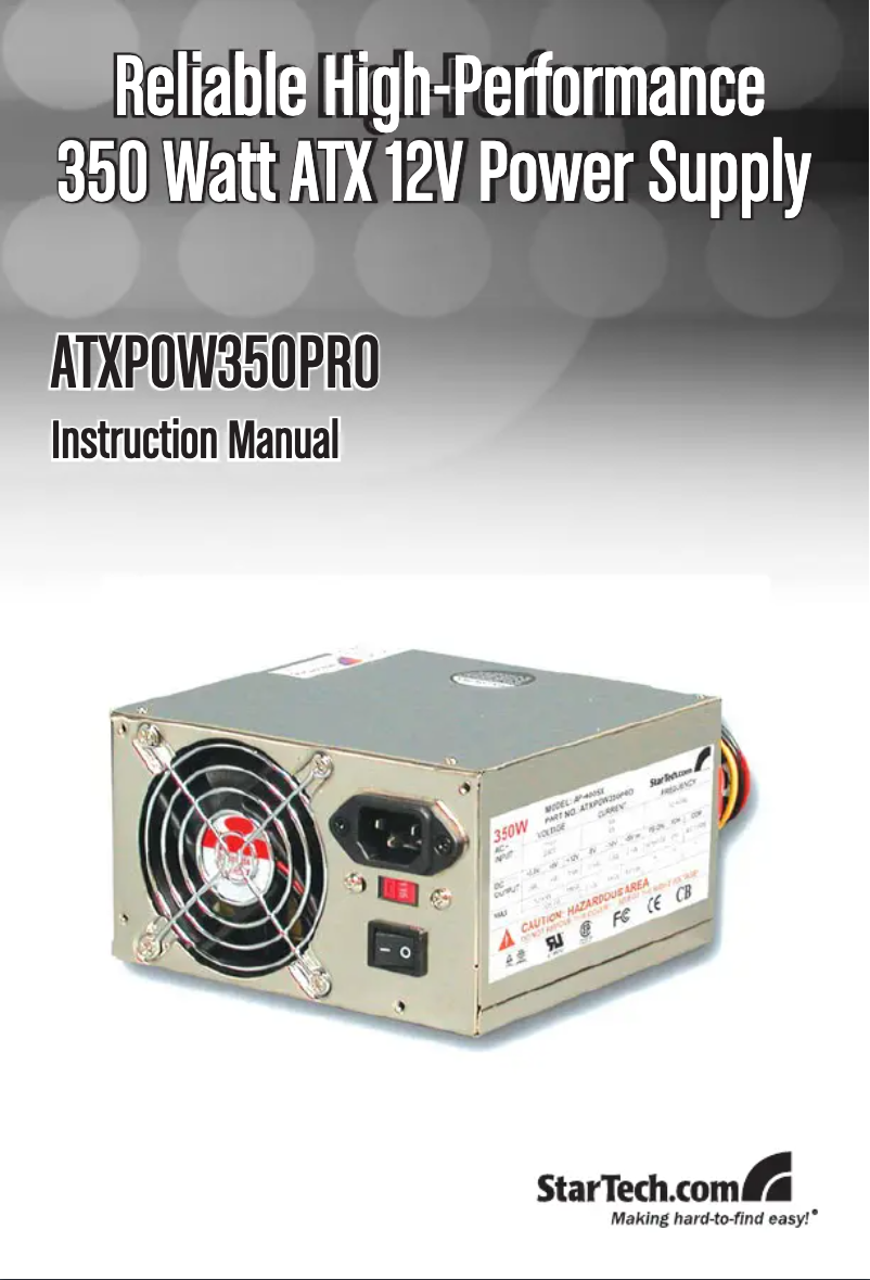 Página 1 del manual Manual de usuario StarTech.com ATXPOW350PRO