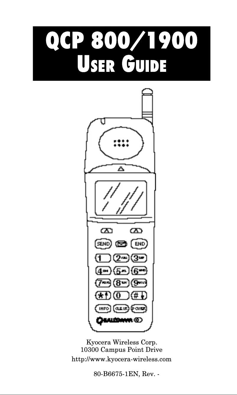 Page n°1 - Manuel utilisateur Kyocera QCP 1900