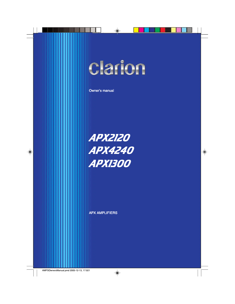 Page n°1 - Manuel utilisateur Clarion APX4240