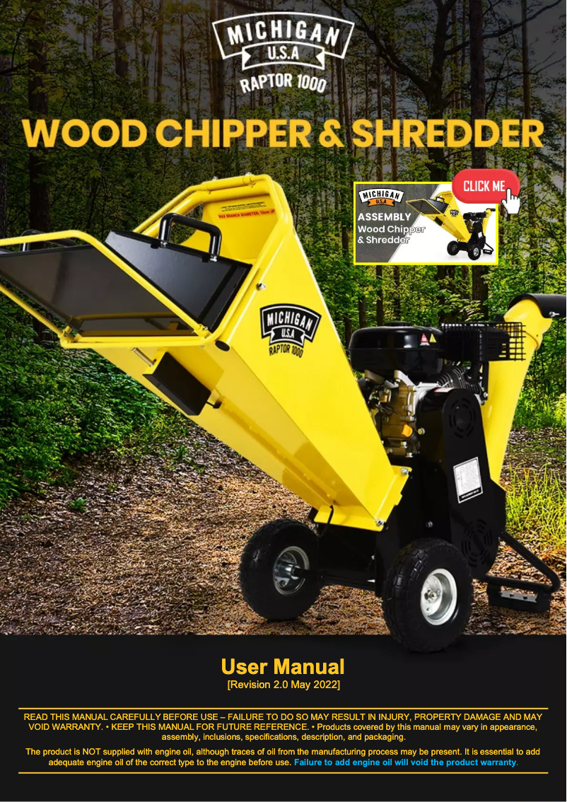 Page n°1 - Manuel utilisateur Michigan Raptor 1000