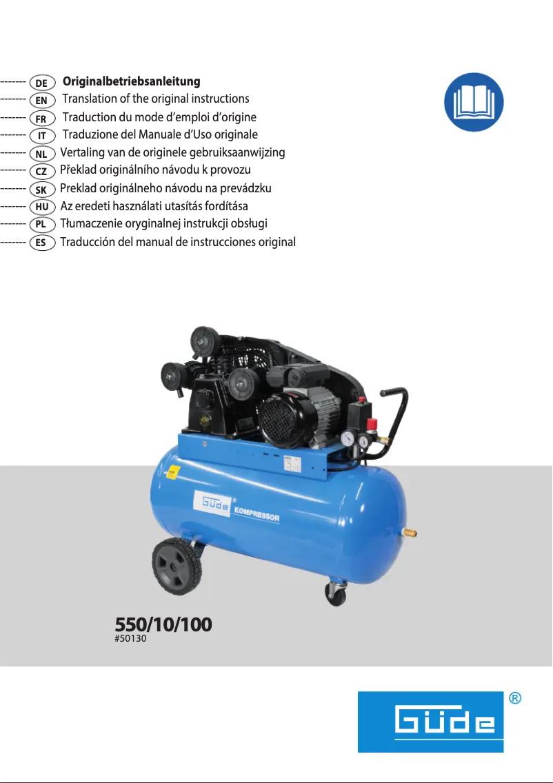 Page n°1 - Manuel utilisateur Güde Kompressor 550/10/100