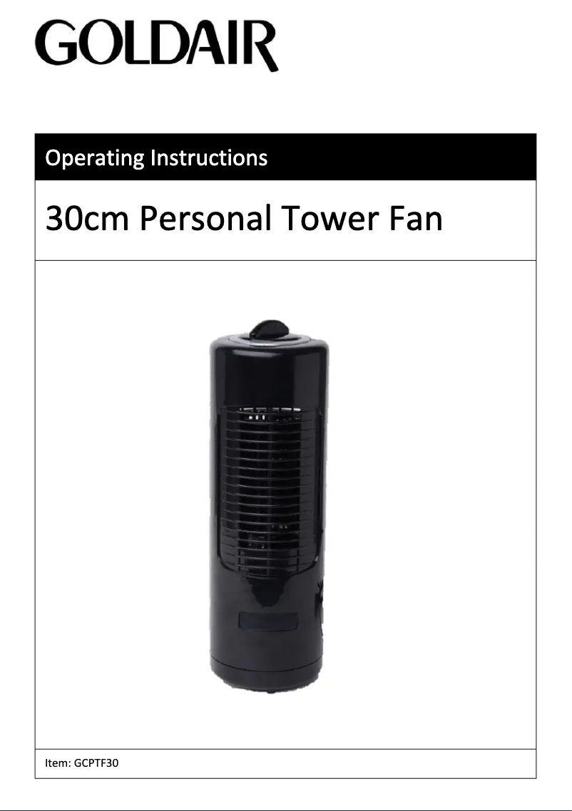 Página 1 del manual Manual de usuario GoldAir GCPTF30