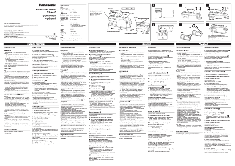 Imagen de la primera página del manual del dispositivo RX-M40D