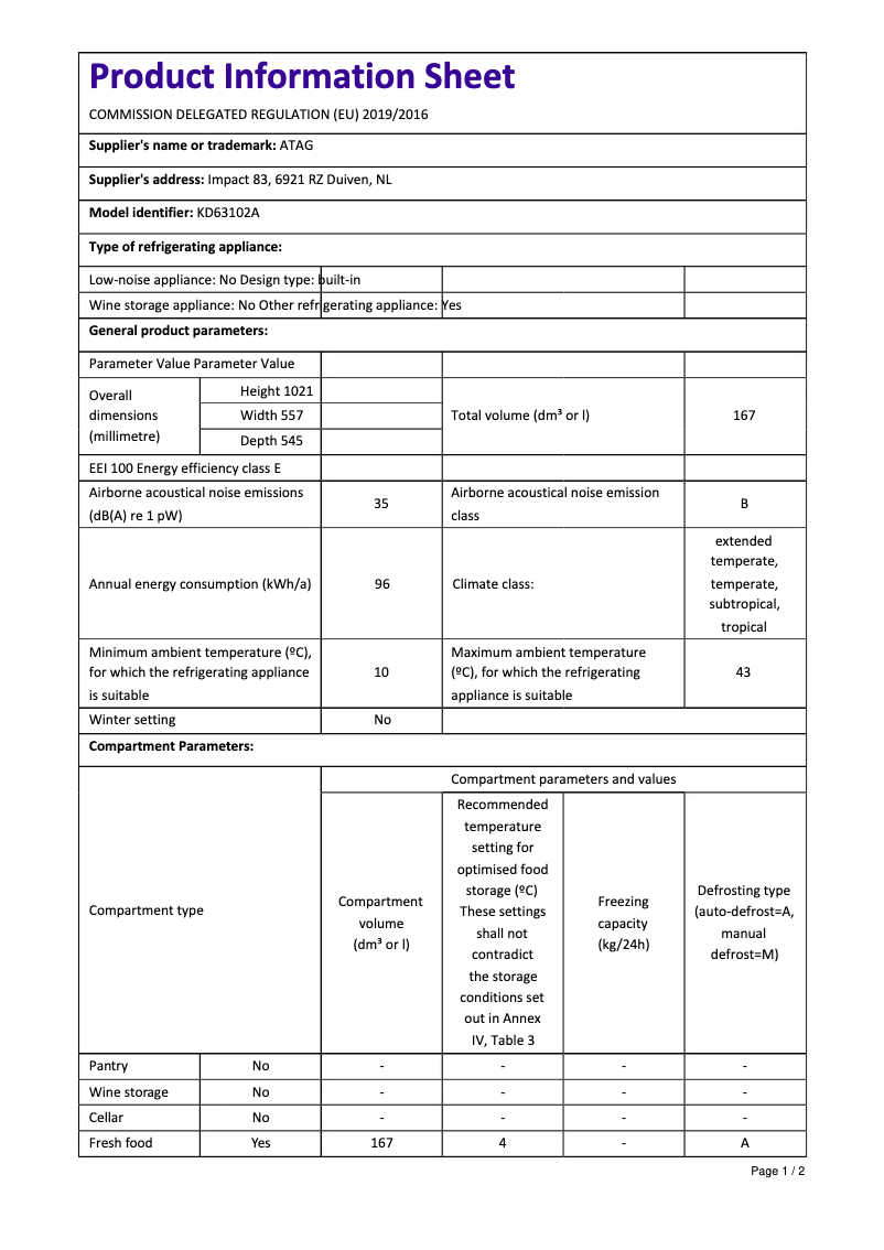 Image de la première page du manuel de l'appareil KD63102A