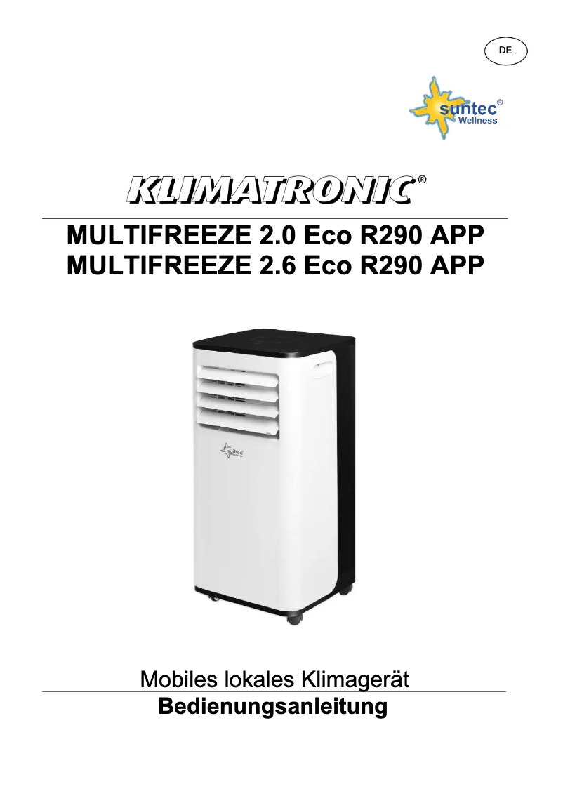 Page 1 de la notice Manuel utilisateur Suntec Multifreeze 2.0 Eco R290 App