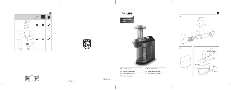 Página 1 del manual Manual de usuario Philips Avance Collection HR1891