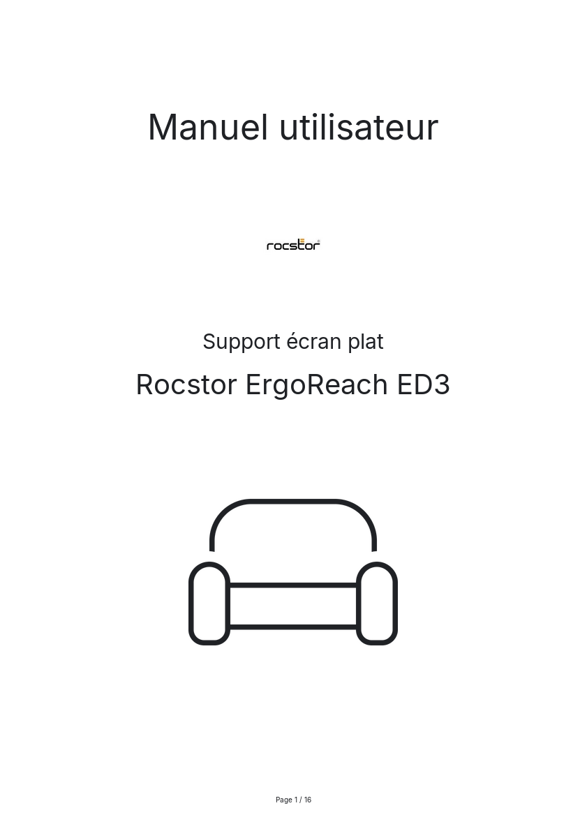 Page n°1 - Manuel utilisateur Rocstor ErgoReach ED3