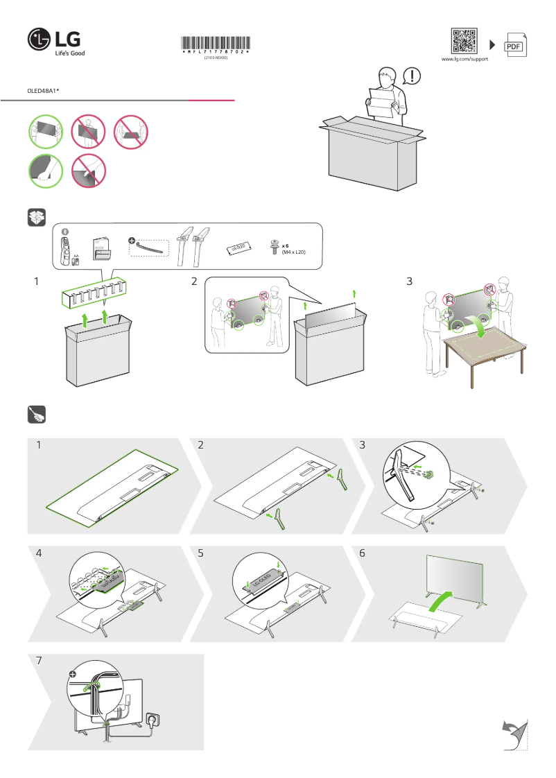 Page 1 de la notice Manuel utilisateur LG OLED48A13LA