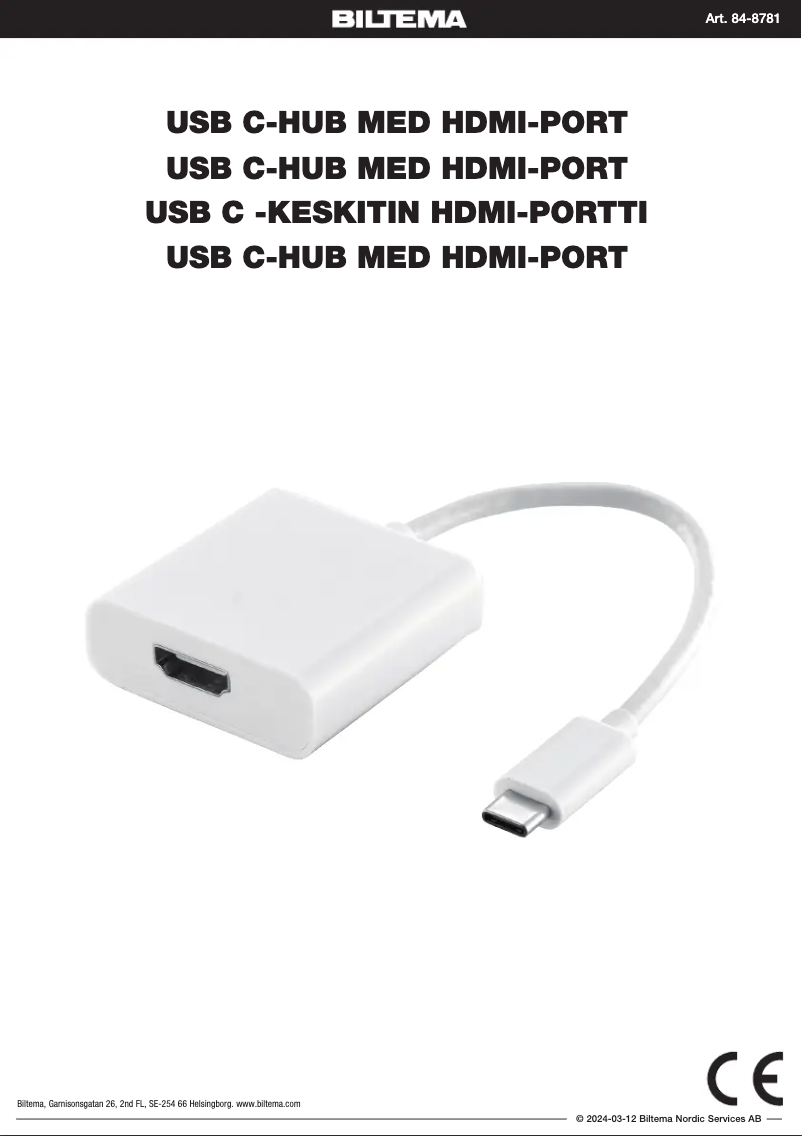 Page n°1 - Manuel utilisateur Biltema 84-8781