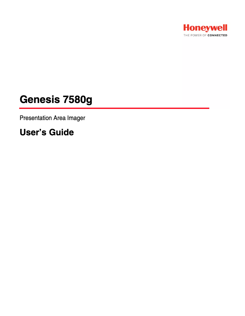 Page 1 de la notice Manuel utilisateur Honeywell Genesis 7580g