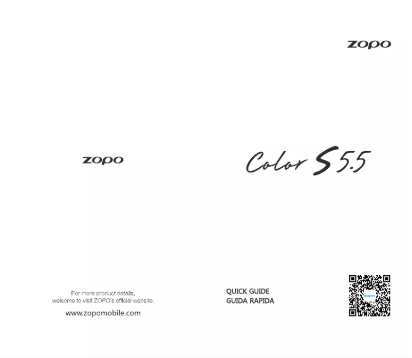 Page 1 de la notice Manuel utilisateur Zopo Color S5.5