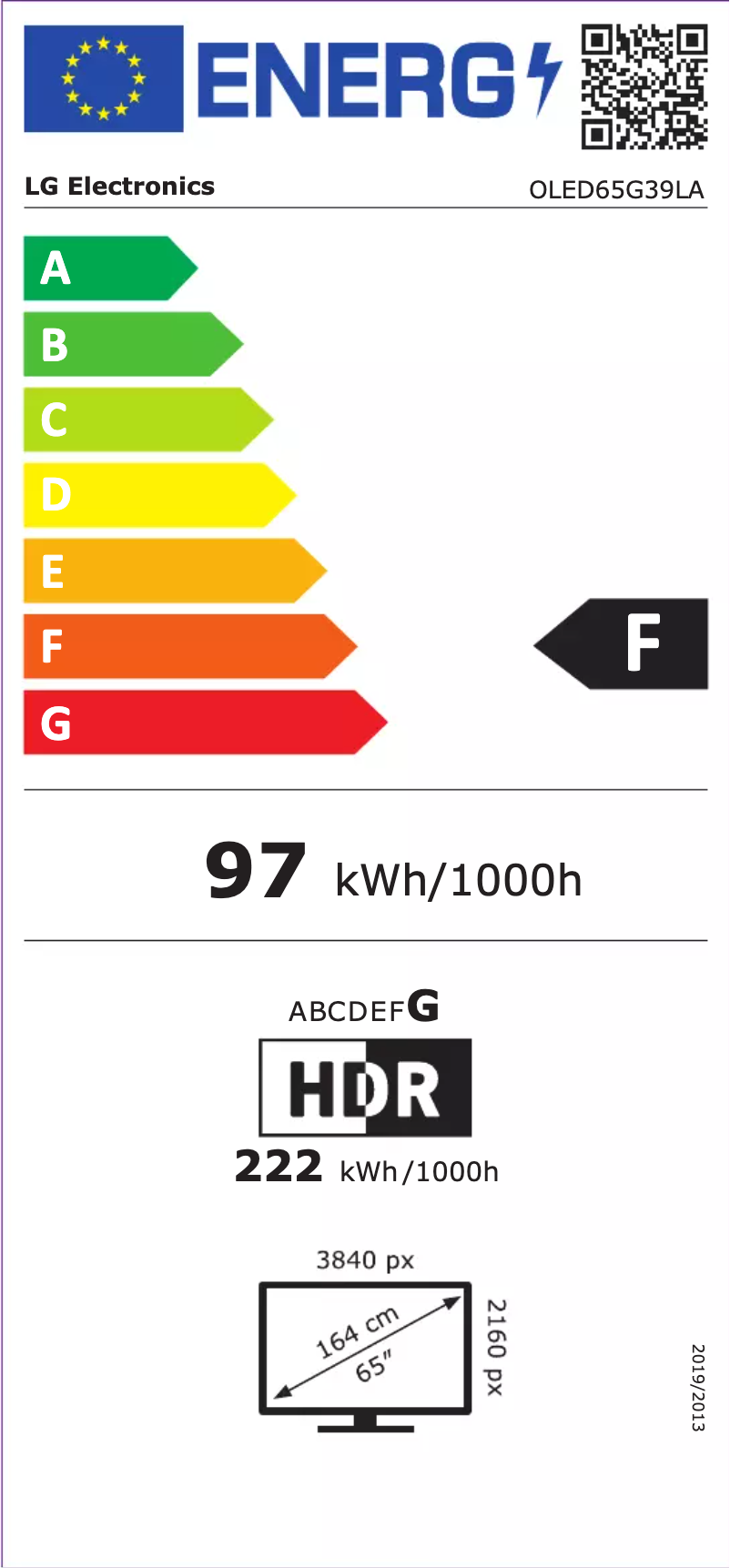 Page 1 of the manual Energy Label LG OLED65G36LA
