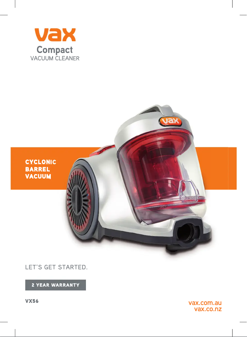 Page n°1 - Manuel utilisateur Vax Compact VX56