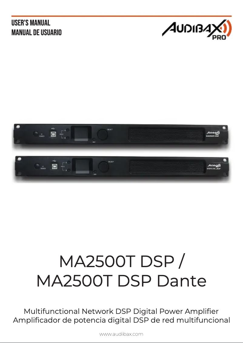 Image de la première page du manuel de l'appareil MA2500T DSP Dante