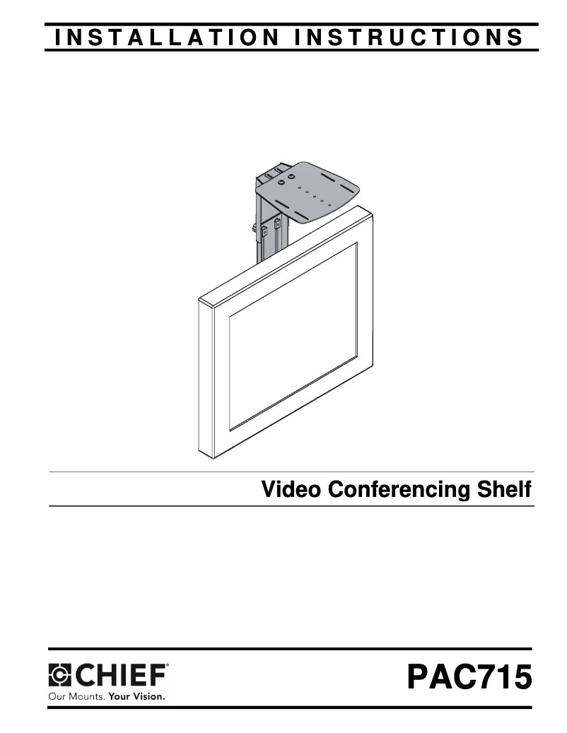 Page 1 de la notice Manuel utilisateur Chief PAC715 flat panel wall mount