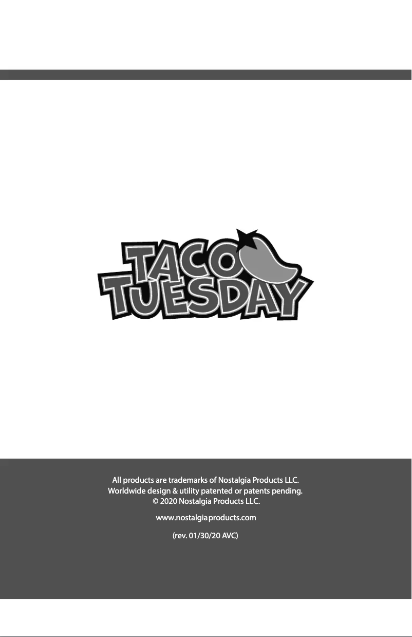 Page 1 de la notice Manuel utilisateur Taco Tuesday TTTCSB10BR