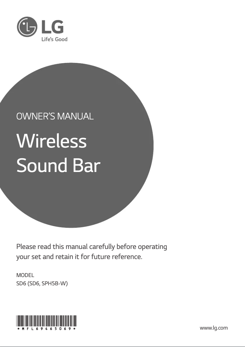 Page 1 de la notice Manuel utilisateur LG SD6