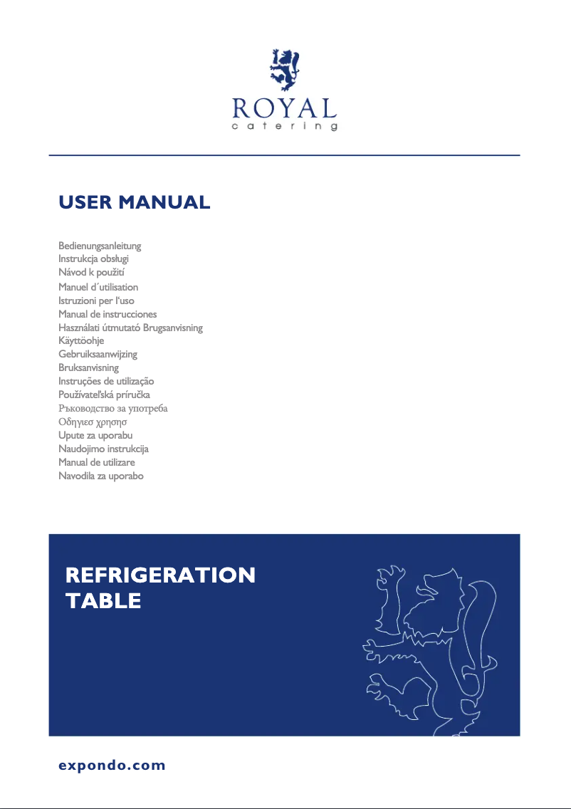Page n°1 - Manuel utilisateur Royal Catering RCRB-2D2DR280