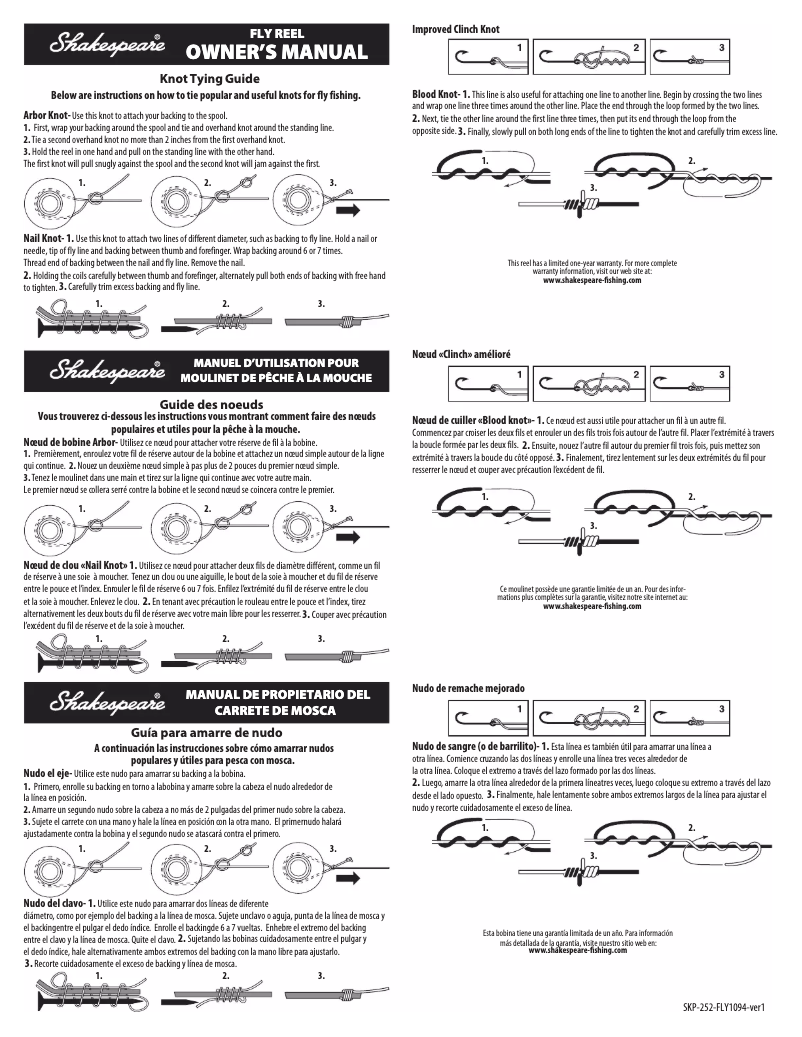 Page 1 de la notice Manuel utilisateur Shakespeare Fly