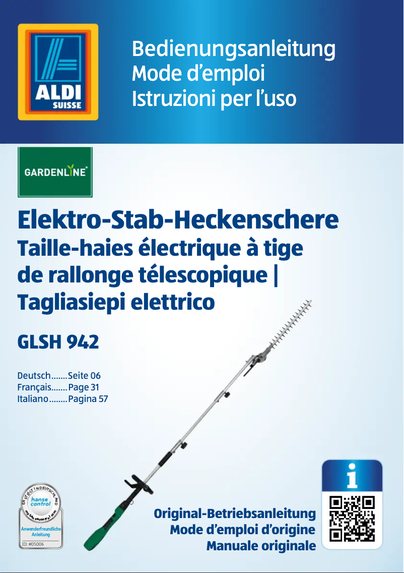 Image de la première page du manuel de l'appareil GLSH 942