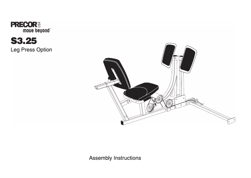 Page 1 de la notice Manuel utilisateur Precor S3.25 Leg Press