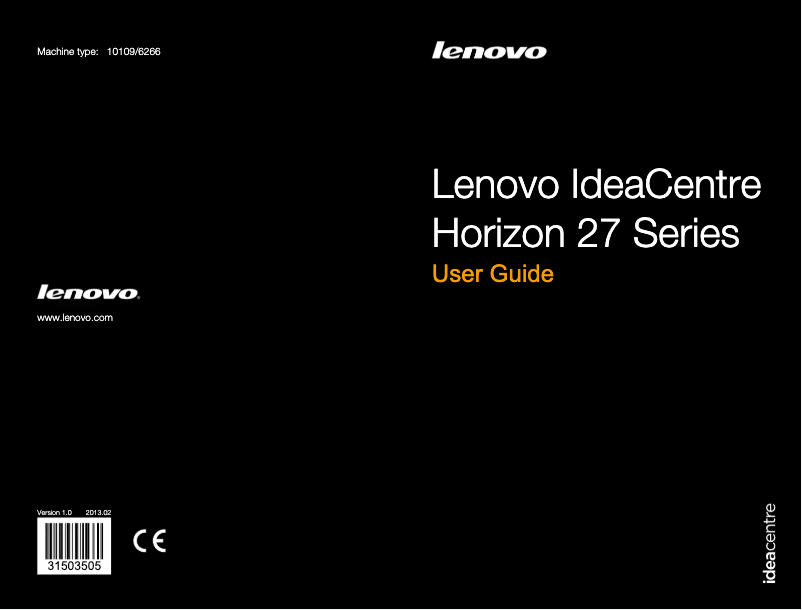 Page 1 de la notice Manuel utilisateur Lenovo IdeaCentre Horizon