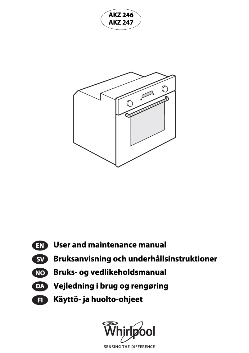 Page 1 de la notice Manuel utilisateur Whirlpool AKZ 246/WH