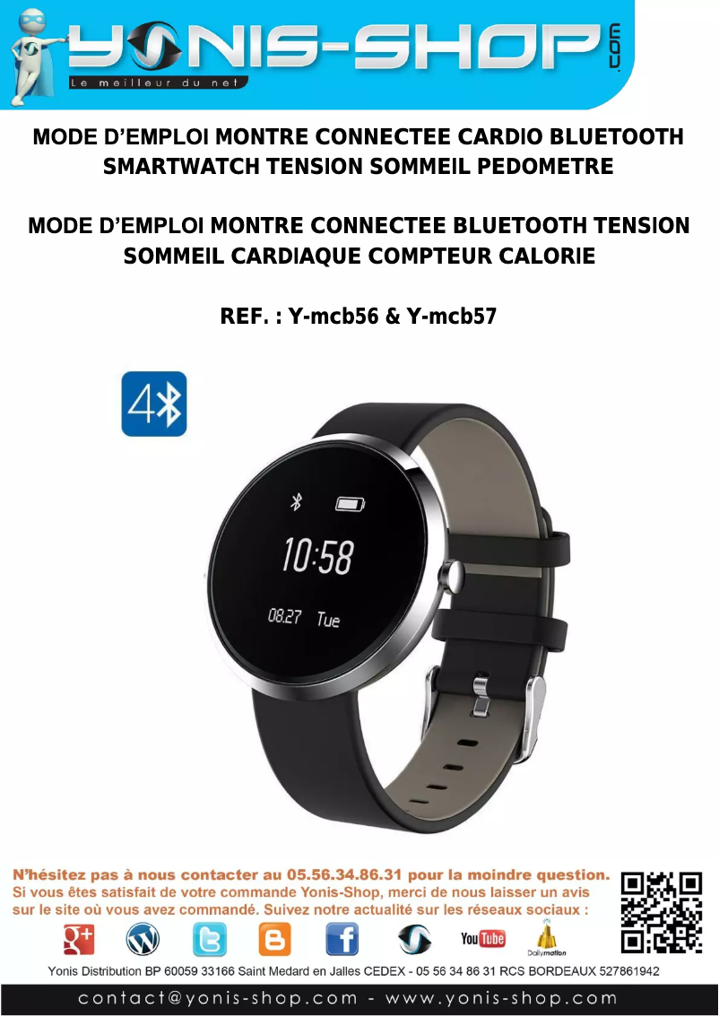 Page 1 de la notice Manuel utilisateur Yonis Y-MCB56