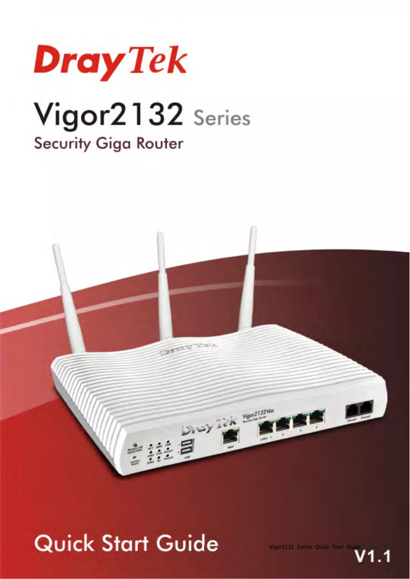 Page n°1 - Manuel utilisateur Draytek Vigor2132ac