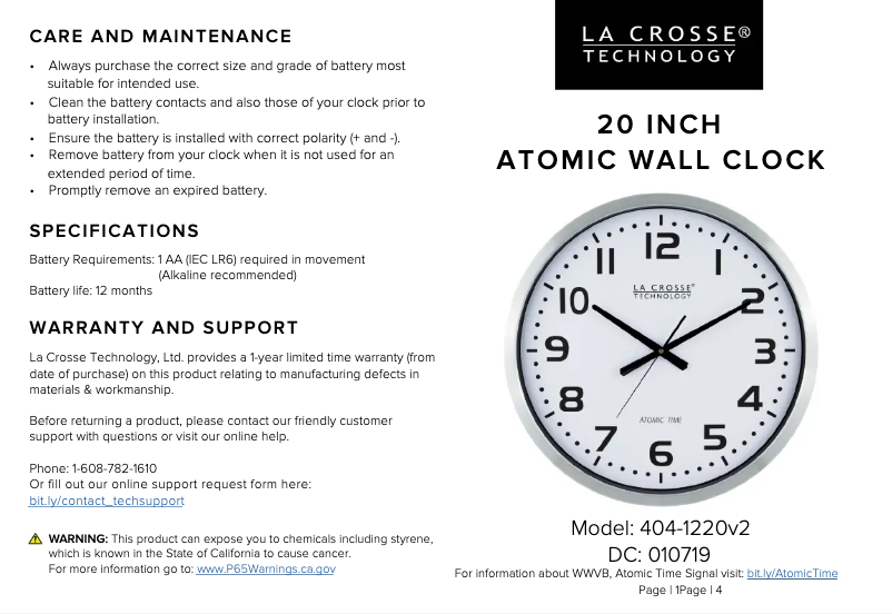 Image de la première page du manuel de l'appareil 404-1220V2