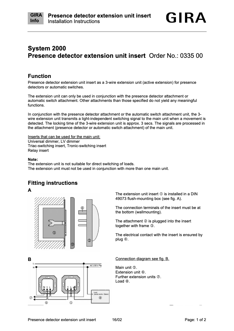 Image de la première page du manuel de l'appareil 033500