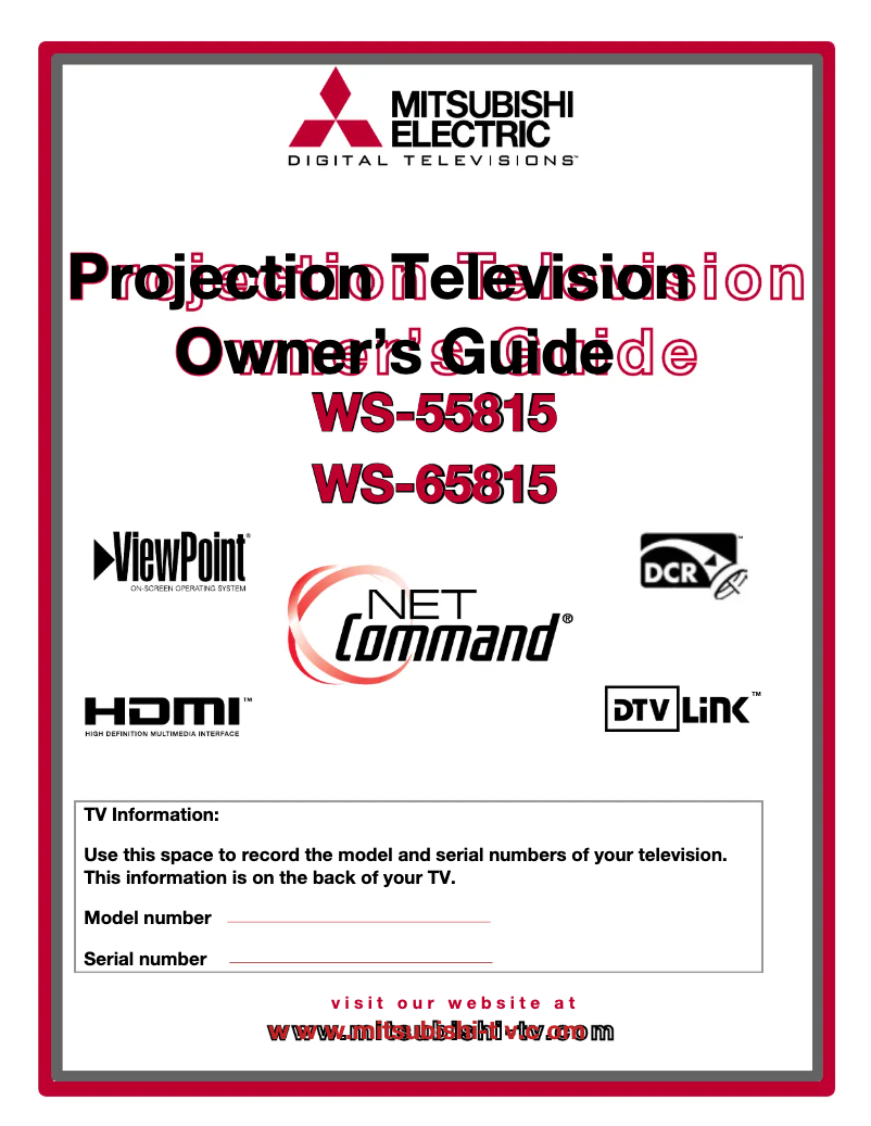 Page 1 de la notice Manuel utilisateur Mitsubishi WS-65815