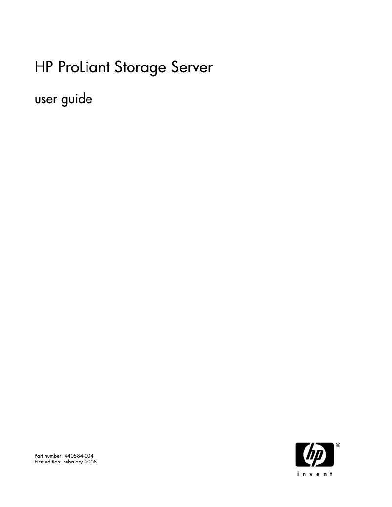 Page 1 de la notice Manuel utilisateur HP ProLiant ML110