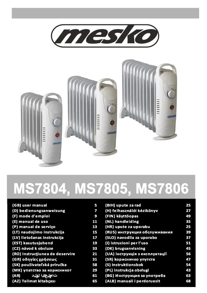 Página 1 del manual Manual de usuario Mesko MS 7804