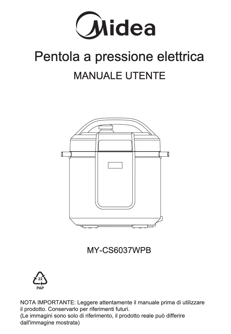 Página 1 del manual Manual de usuario Midea MY-CS6037WPB