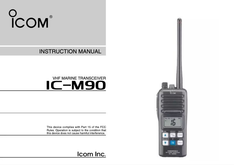 Page n°1 - Manuel utilisateur ICOM IC-M90