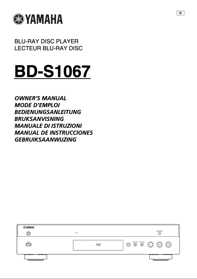 Page 1 de la notice Manuel utilisateur Yamaha BD-S1067