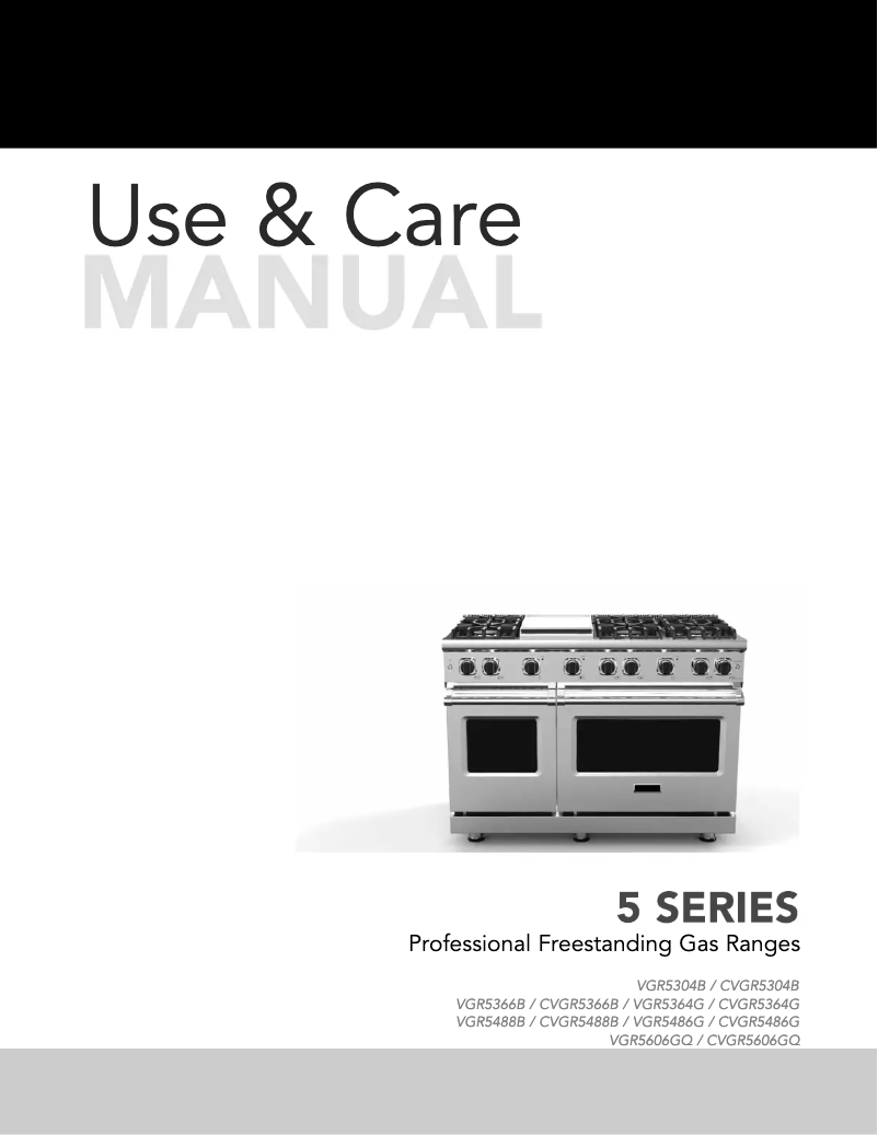 Page 1 of the manual Use and Maintenance Manual Viking VGR5304BBK