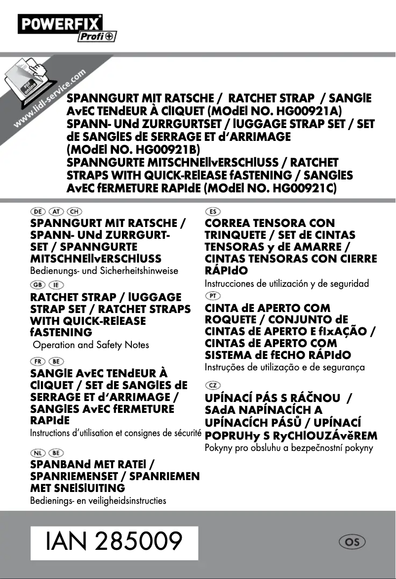 Image de la première page du manuel de l'appareil HG00921C