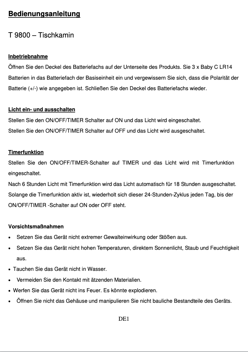 Image de la première page du manuel de l'appareil T 9800